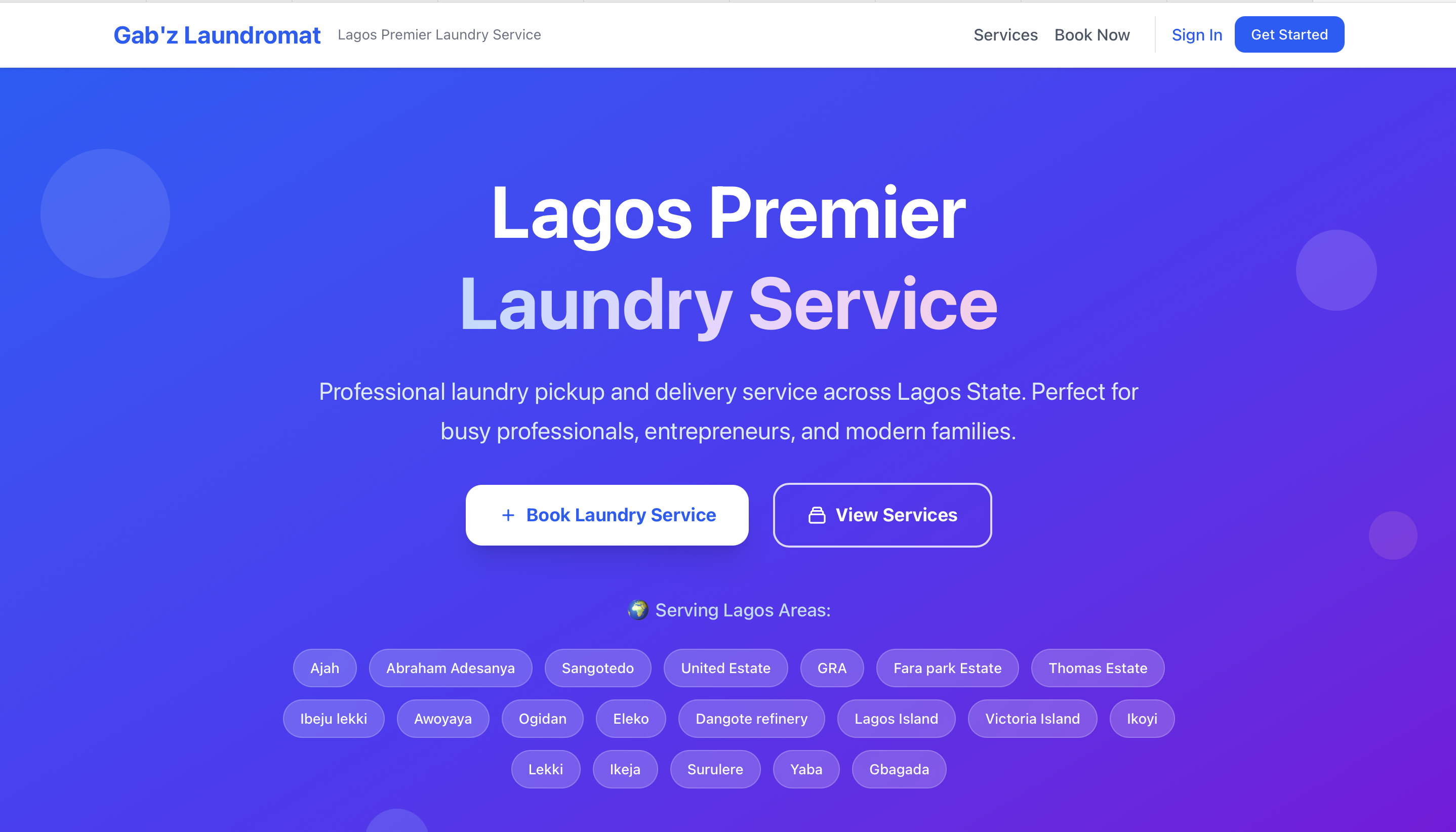 Gab'z Laundromat - Service Platform